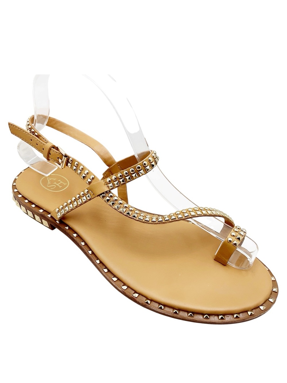 {ASH} Gold Studded Leather Sandals